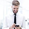 Man with a phone | internet marketing agency los angeles | Ontrix